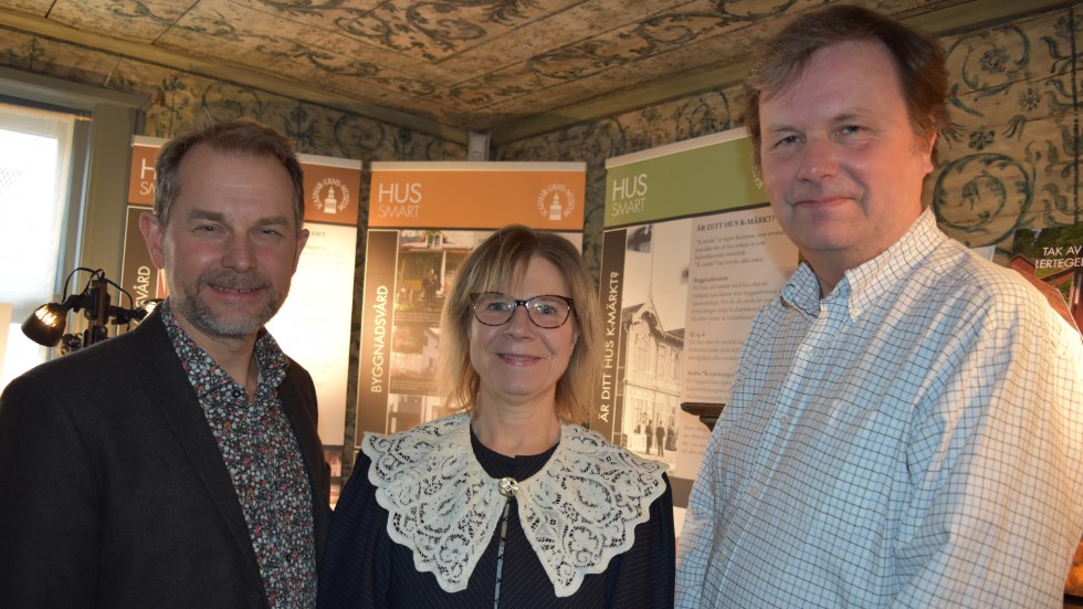 Örjan Molander, chef Kalmar läns museum och Gunilla Gustafsson museichef Näktergalen. Rickard Edlund, bebyggelsenheten vid länsmuseet och lite av Vimmerbyexpert ska leda en stadsvandring i vår.