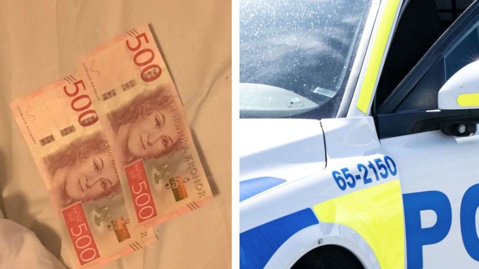 Polisen fotograferade de kontanter som 20-åringen betalade med efter sexköpet i Linköping. Bilden till vänster är hämtad ur förundersökningen.  