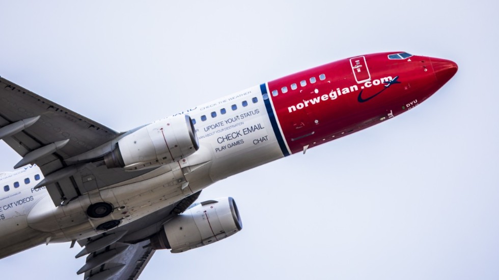 Ett flygplan tillhörande Norwegian. Arkivbild.