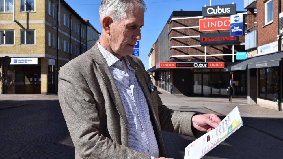 Johan Hemmingsson, ägare till två stora handelsfastigheter i Vimmerby, bestämde sig för att köpa presentkort av sina hyresgäster, vilka sedan i lördags delas ut till kunder hos en annan hyresgäst. 