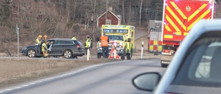 Bilolycka utanför Uppsala – vägen stängdes av
