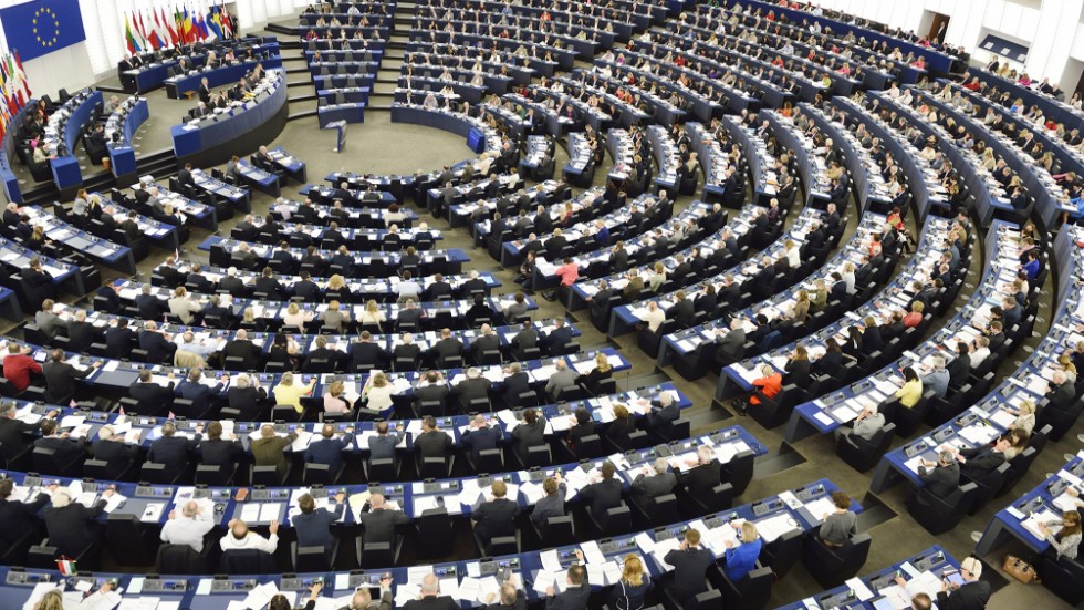 Signaturen Tina oroas över vilka beslut som fattas inom EU när det gäller digitalisering av betalningsmedel. Arkivbild från EU-parlamentet i Strasbourg.