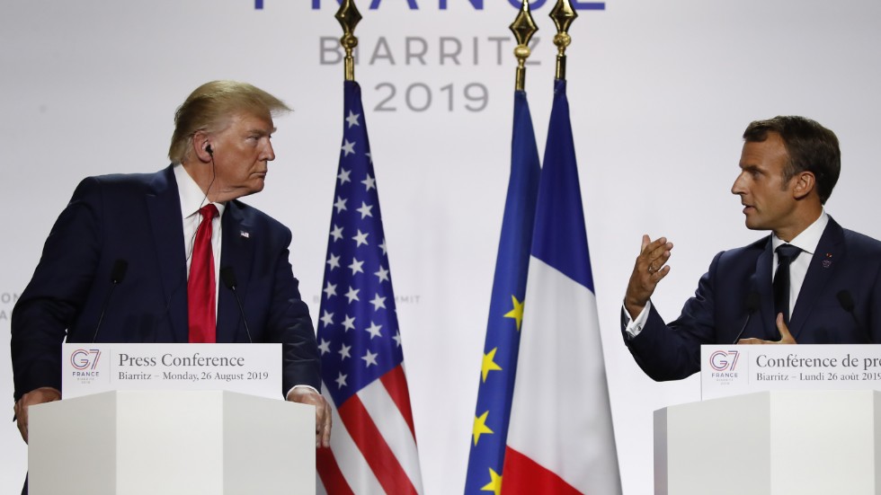 Donald Trump och Frankrikes president Emmanuel Macron. Förblir de allierade?.
