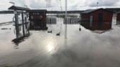 Sjömack och bodar i Nyköping står i vatten