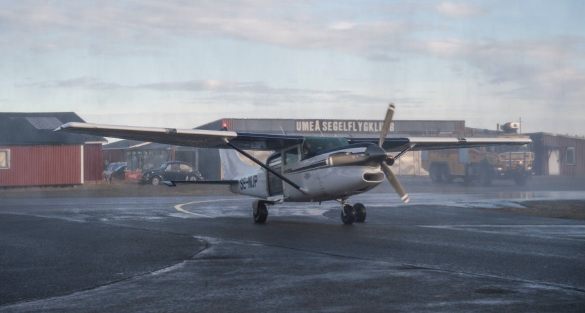 Umeå Fallskärmsklubbs nya flygplan har landat