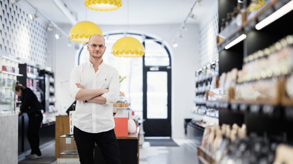 Erik Dahlén är vd för kedjan Lakritsroten som nu öppnar sin första butik i Uppsala.
