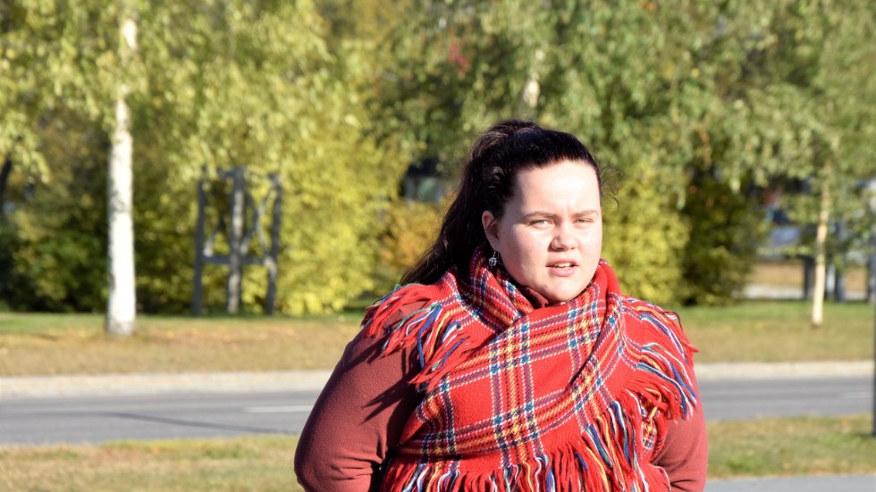 "Om 10 år kanske jag inte kan bedriva renskötsel", sa Alva Fjellström under klimatdemonstrationen i Jokkmokk. 
