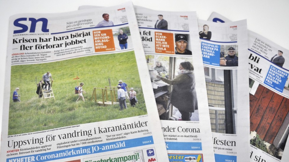 Insändarskribenten pekar på att han betalar mer än dubbelt så mycket för Södermanlands Nyheter nu jämfört med när han började prenumerera. Arkivfoto