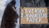 Protesten vid statyn: "Svenska slavhandelns fader"