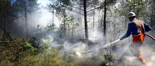 Skogsbrand norr om Messaure – MSB:s helikopter på väg