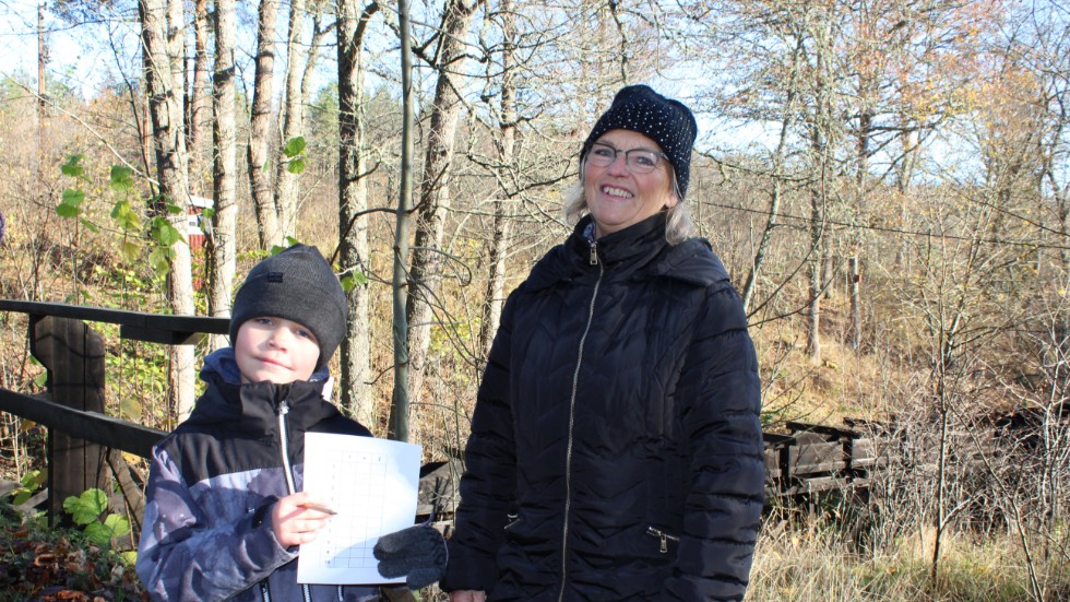 Noah Örekärr, 7 år, gick tipspromenad med mormor, Marie Persson.