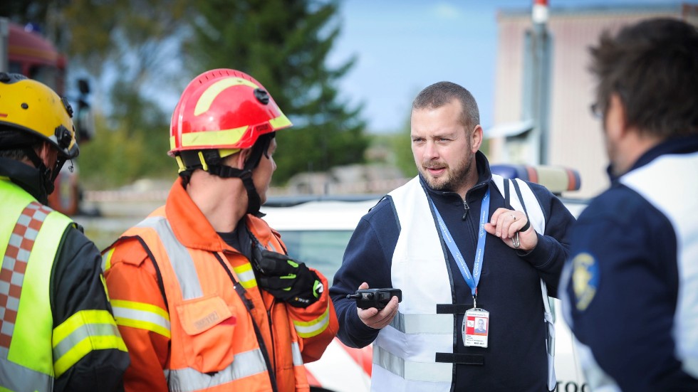 Tommy Dalin,  Rescue fire fighting supervisor på Skavsta Flygplats, höll i trådarna  under övningen. 