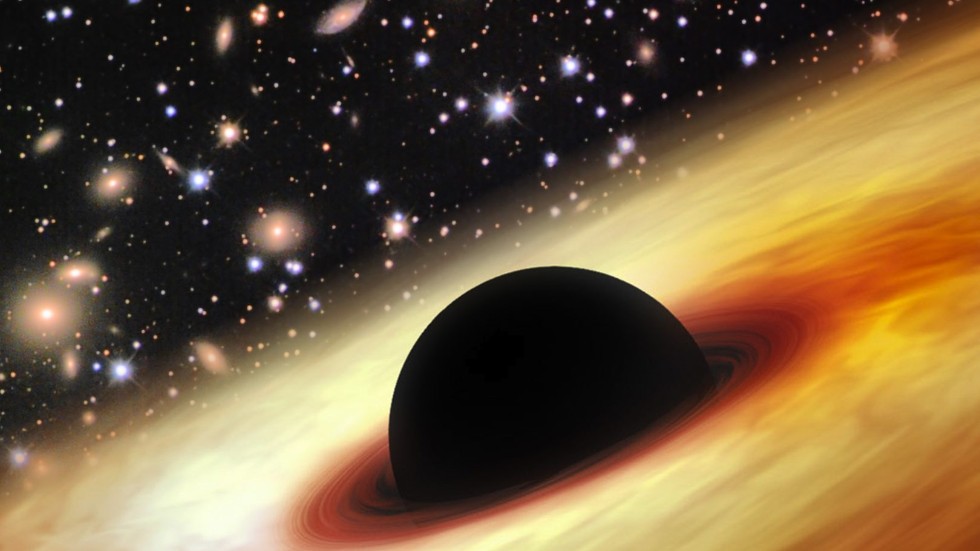 En kvasar är en enormt starkt lysande galax i närheten av ett svart hål.