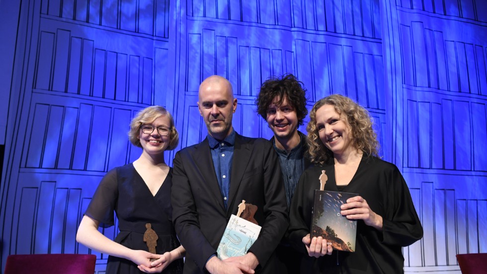 Årets Augustpristagare: Emma-Karin Rehnman, Patrik Svensson, Oskar Kroon och Marit Kapla.
