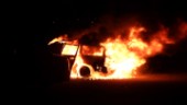 Polisen: Den brinnande bilen var efterlyst
