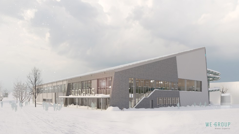 Så här ska det nya badhuset se ut. Det kommer att ligga i Kirunas nya centrum. 