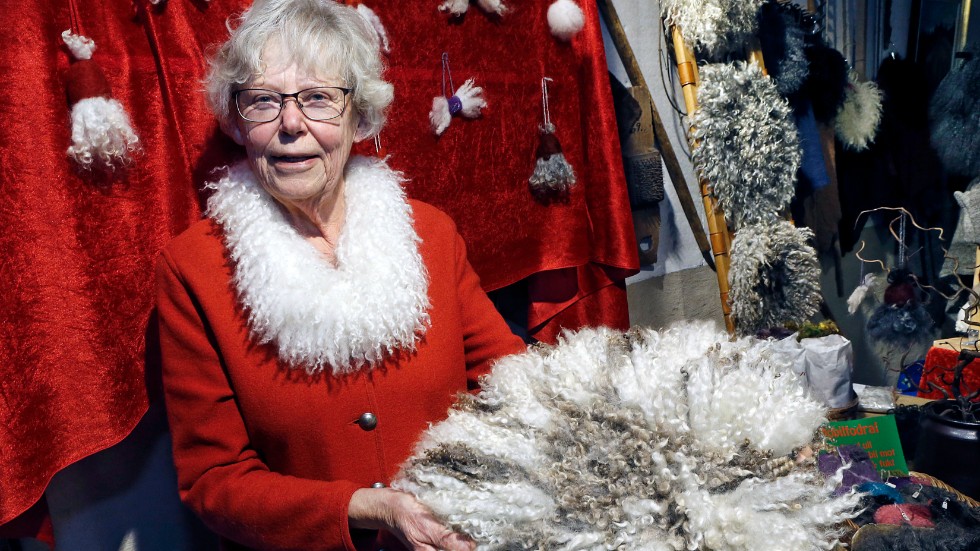 Kerstin Ahlström slog ett slag för sina rulltovade produkter av 100 procent ull. 