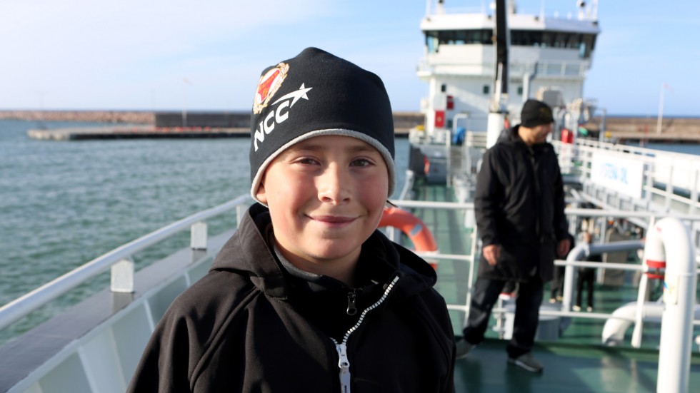 Oliver Korz var en av flera yngre besökare på fartyget under söndagen. 