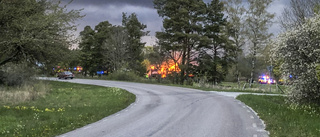 Fullt utvecklad brand i villa på norra Gotland