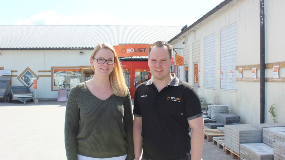 Frida och Robert Allert driver ett av årets Superföretag, Allert på Allert Järn och Bygg i Kisa 
