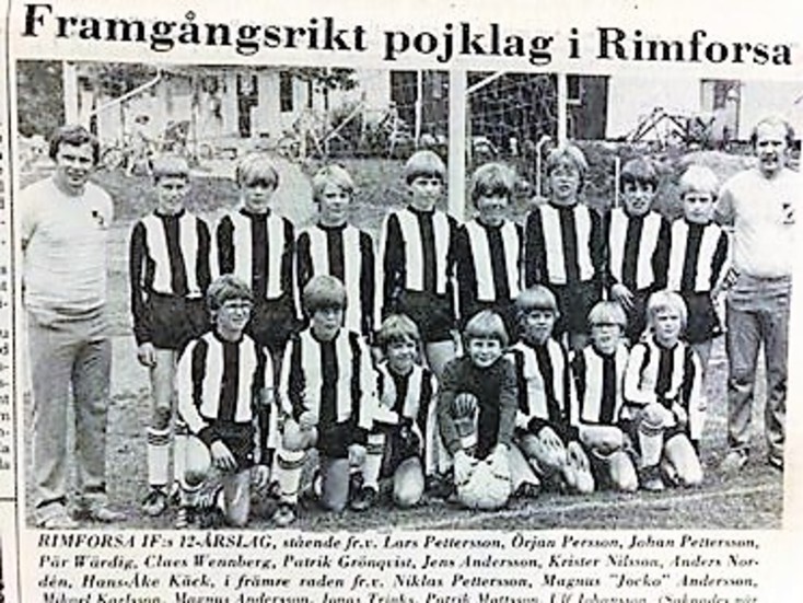 Rimforsa IF:s P12-lag, födda år 1968, gjorde en fantastisk säsong år 1980. 