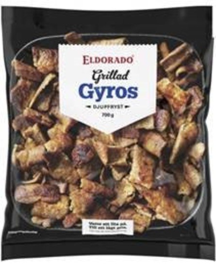 Axfood återkallar Eldorados grillade gyros i djupfrysta 700-gramsförpackningar.