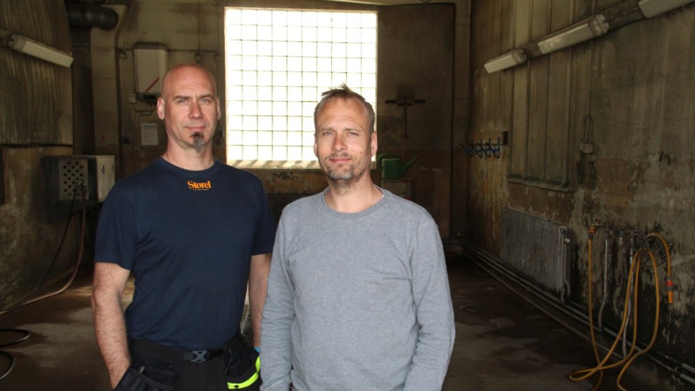 Företagarna Anders Gustavsson och Andreas Holm vill tillsammans byta ut den gamla tvätthallen vid Frendo och bygga en ny - men detaljplanen försvårar planerna.