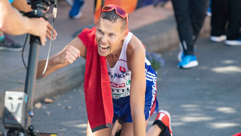 Slovakiske Matej Tóth tog silver på 50 kilometer gång i EM 2018. Arkivbild.