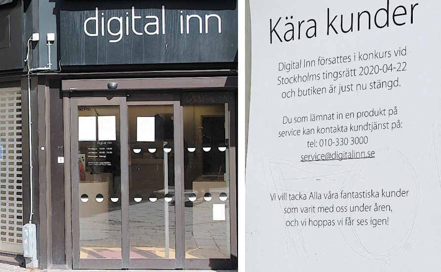 Kedjan Digital Inn har försatts i konkurs. Butiken på Tanneforsgatan upphör.