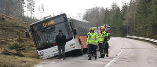 Buss körde i diket – ingen skadad