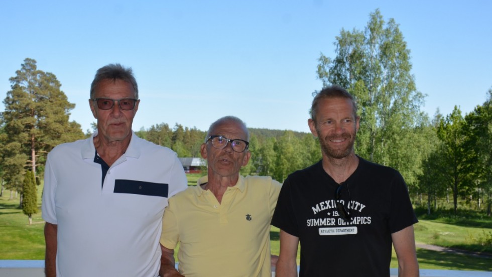 Torgny Jutterdahl, vänster, Staffan Söderlund, mitten och Micael Nilsson, höger har alla arbetat hårt för att göra banan fin.