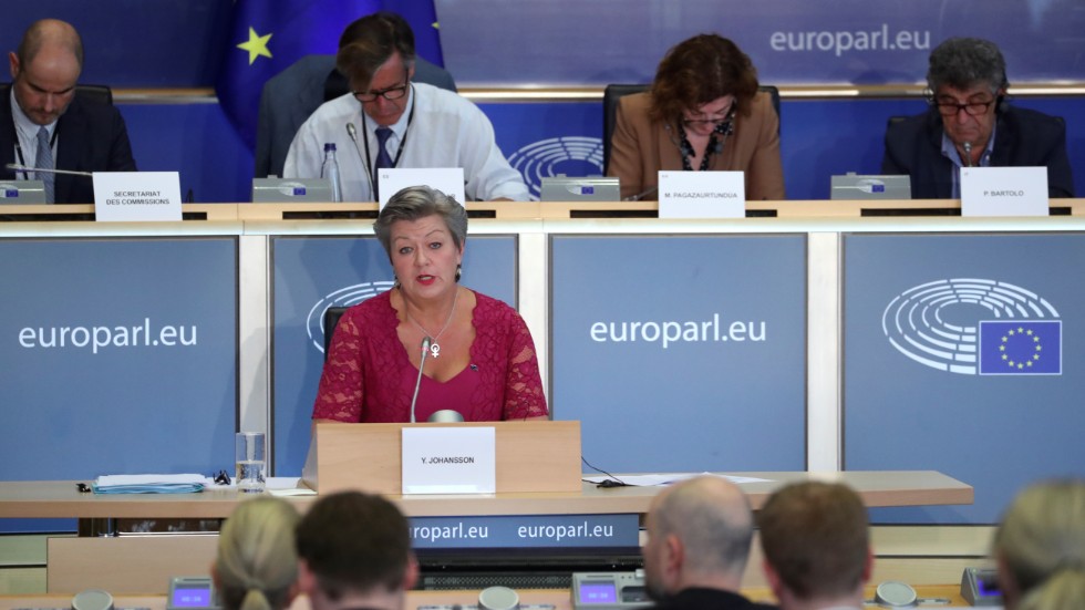 Ylva Johansson fick en tuff utfrågning i Europaparlamentet.