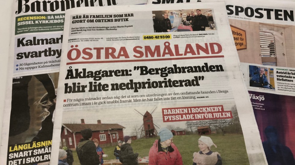 Tidningarna Nyheterna och Östra Småland läggs ner med omedelbar verkan.