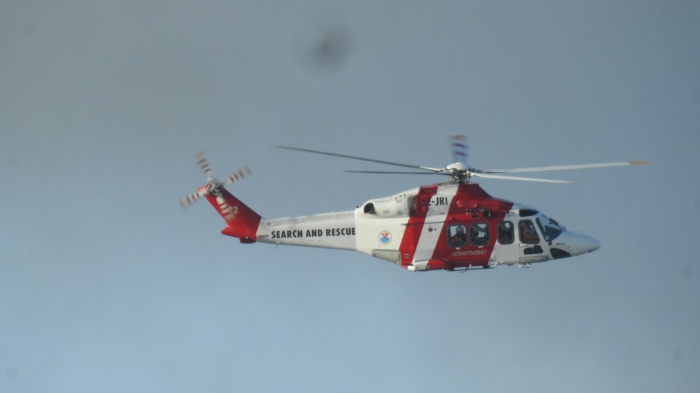 Bland annat sattes en helikopter från sjöräddningen in i räddningsarbetet. Bilden tagen i ett annat sammanhang.