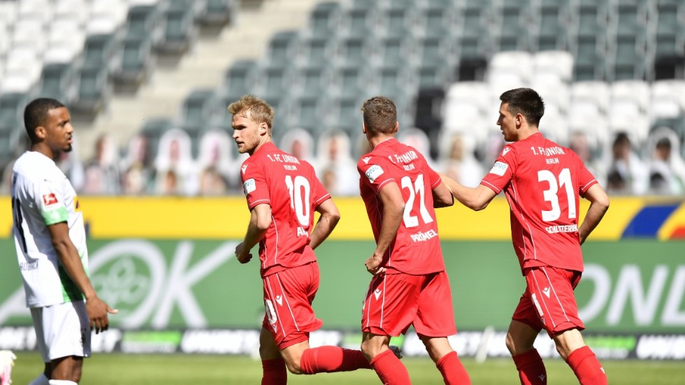 Sebastian Andersson (nummer 10) gjorde mål men hans Union Berlin förlorade ändå klart borta mot Borussia Mönchengladbach, 1–4, på söndagen.