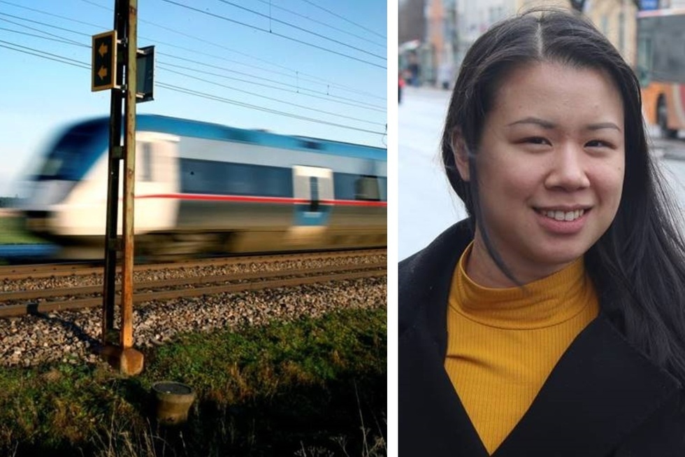 För att undvika flaskhalseffekter vill Region Östergötland bygga Ostlänken väster om Vikingstad. Julie Tran (C) är ordförande i trafik- och samhällsplaneringsnämnden.