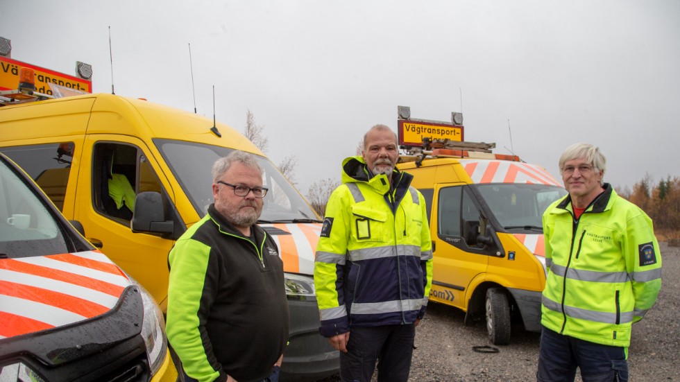 Vägtransportledarna Per Levin, Jimmy Jensen och Torbjörn Nilsson är nöjda med bemötandet längs väg 373.