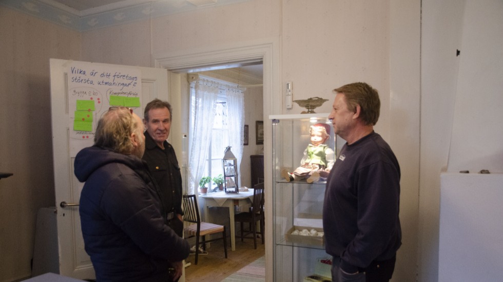 Sören Skog, Per Johansson och Rikard Backlund deltog i frukostträffen. 