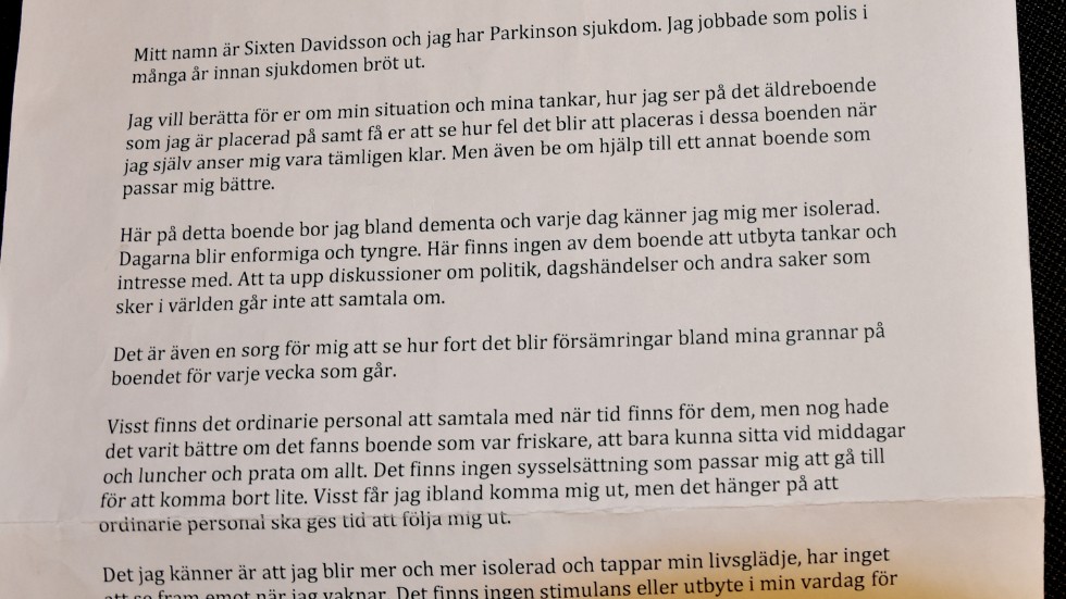Sixtens brev till ansvariga i Luleå kommun.