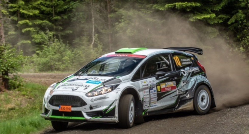 Christoffer Haglund körde in som trea i en rallytävling utanför Örebro.