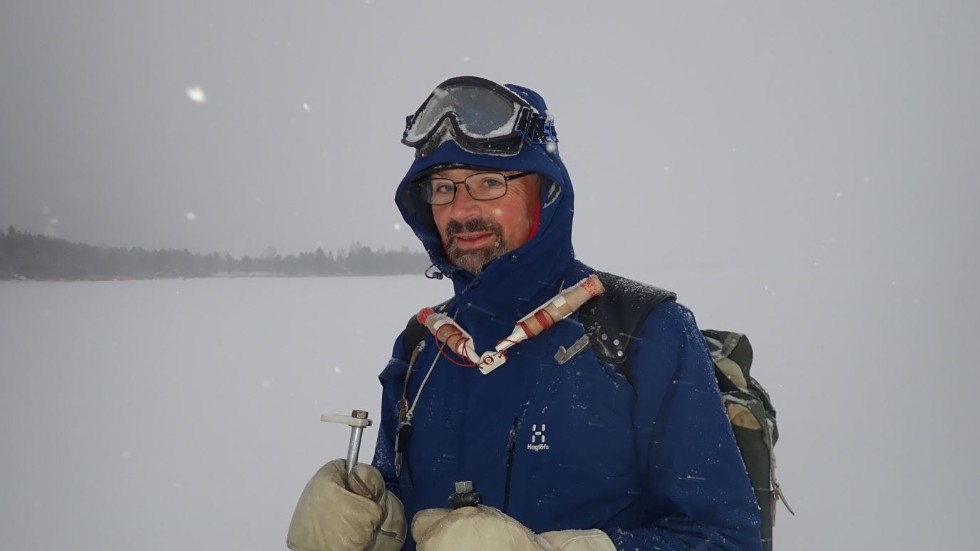 Gunnar Palm på skridskosemester i Norrbotten. 