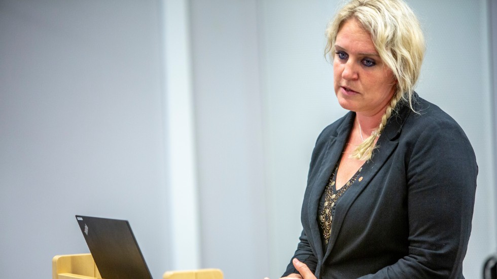 Hanna Westerén (S) riksdagsledamot från Gotland, presenterade regeringens budget med satsningar på välfärden.