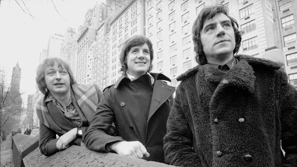 Graham Chapman, Michael Palin och Terry Jones, tre av de sex skaparna av den brittiska komediserien "Monty Python's Flying Circus," i New York 1975. 