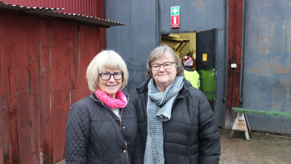 Vännerna Carina Ängmo och Monica Bönner var två av besökarna på adventsmarknaden.