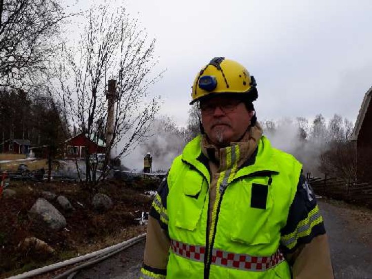 Knut Westman, räddningstjänstens insatsledare, var på plats vid eftersläckningen på söndagsmorgonen.