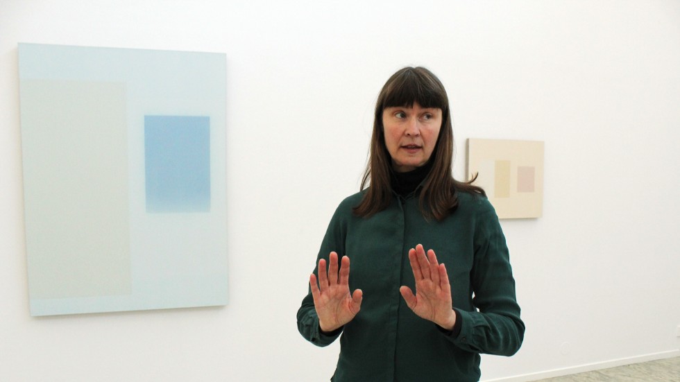 Katarina Andersson visar sina abstrakta målningar på Konstmuseet. Det är första gången hon ställer ut i Norrköping.