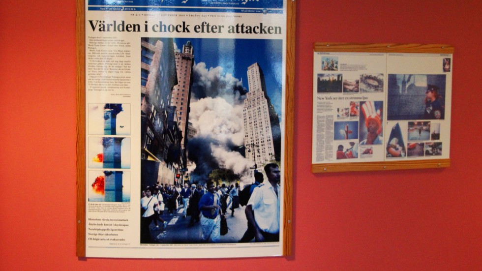 Sven Mårdhs etta från "9-11" hänger fortfarande i NT:s korridorer.