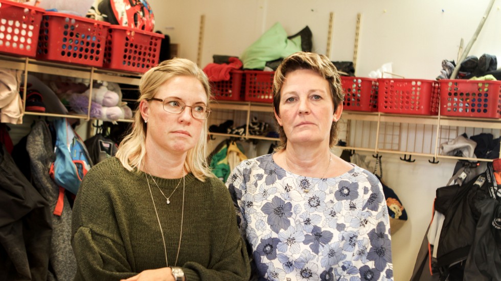 Jessica Pettersson och Ann-Christin Jansson jobbade både på Harbo förskola 2016, då lokalerna sanerades på ohälsosamma ämnen. Nu måste lokalerna saneras igen.