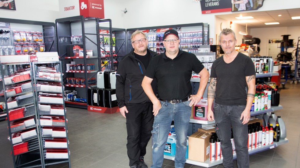 Stefan Strömberg, Robert Zetterstrand och Danne Löfström utökar butikens sortiment i samband med att Partium blir en shop-in-shop för Kramp.