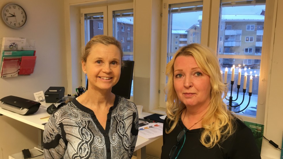 Från vänster: Christina Mitchell, sjuksköterska i Luleå kommun och Ingela Resin, skolsköterska i Kalix kommun. 